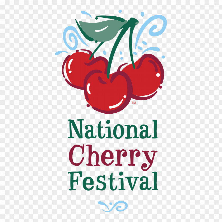 Cherry Cherries Logo National Festival Traverse City Font PNG