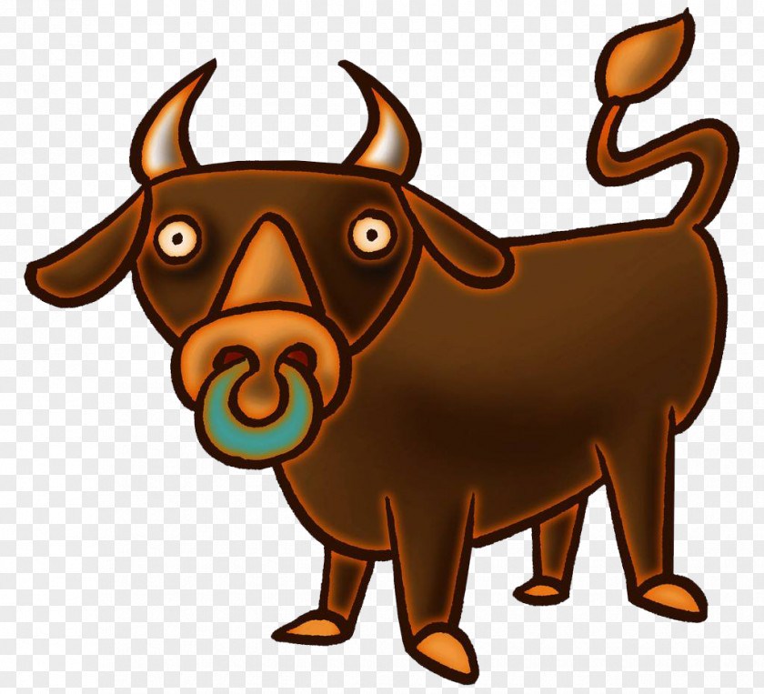 Brown Bulls Beef Cattle Cartoon PNG