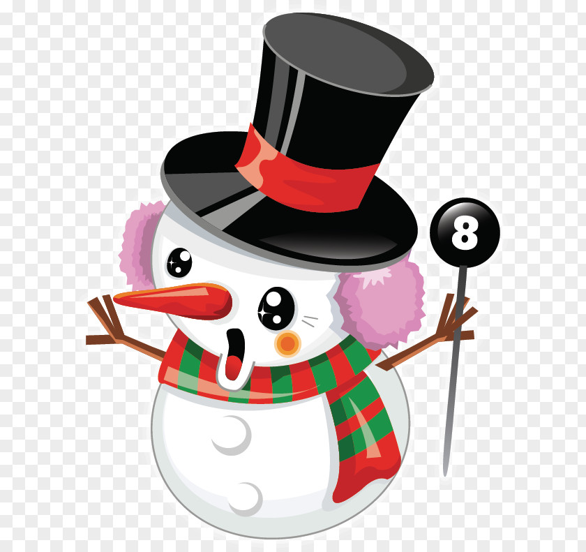 Cartoon Christmas Snowman Decoration Santa Claus Clip Art PNG