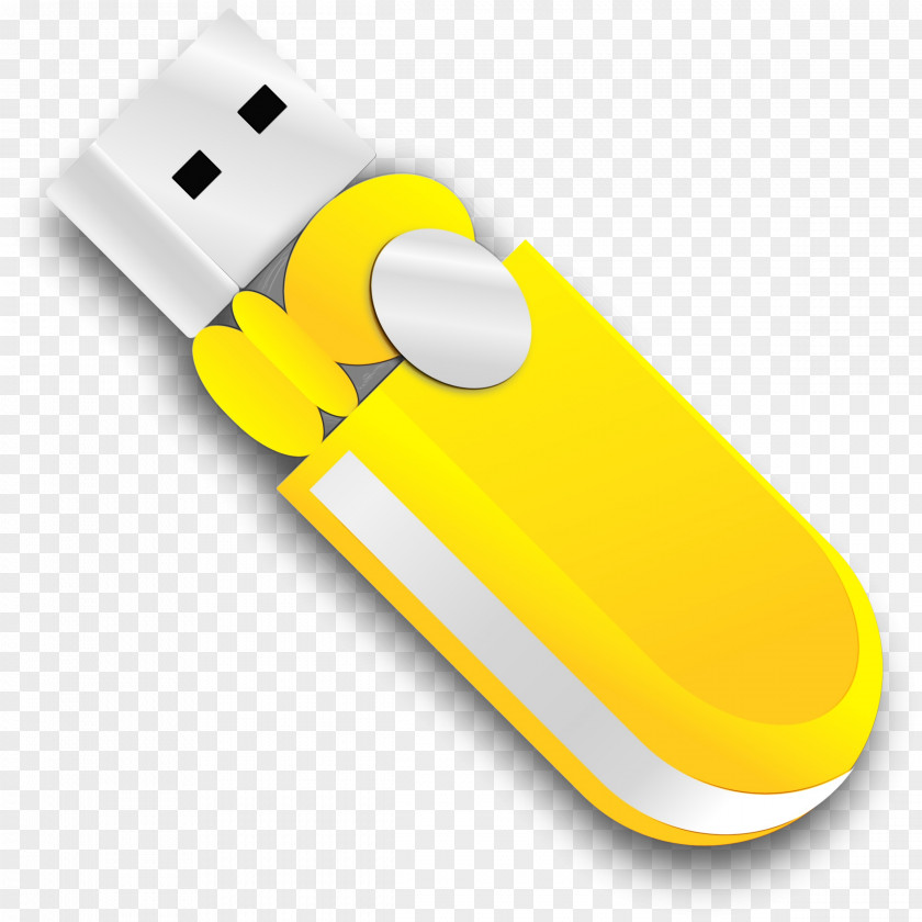 Computer Data Storage Electronic Device Yellow Usb Flash Drive Memory Technology PNG