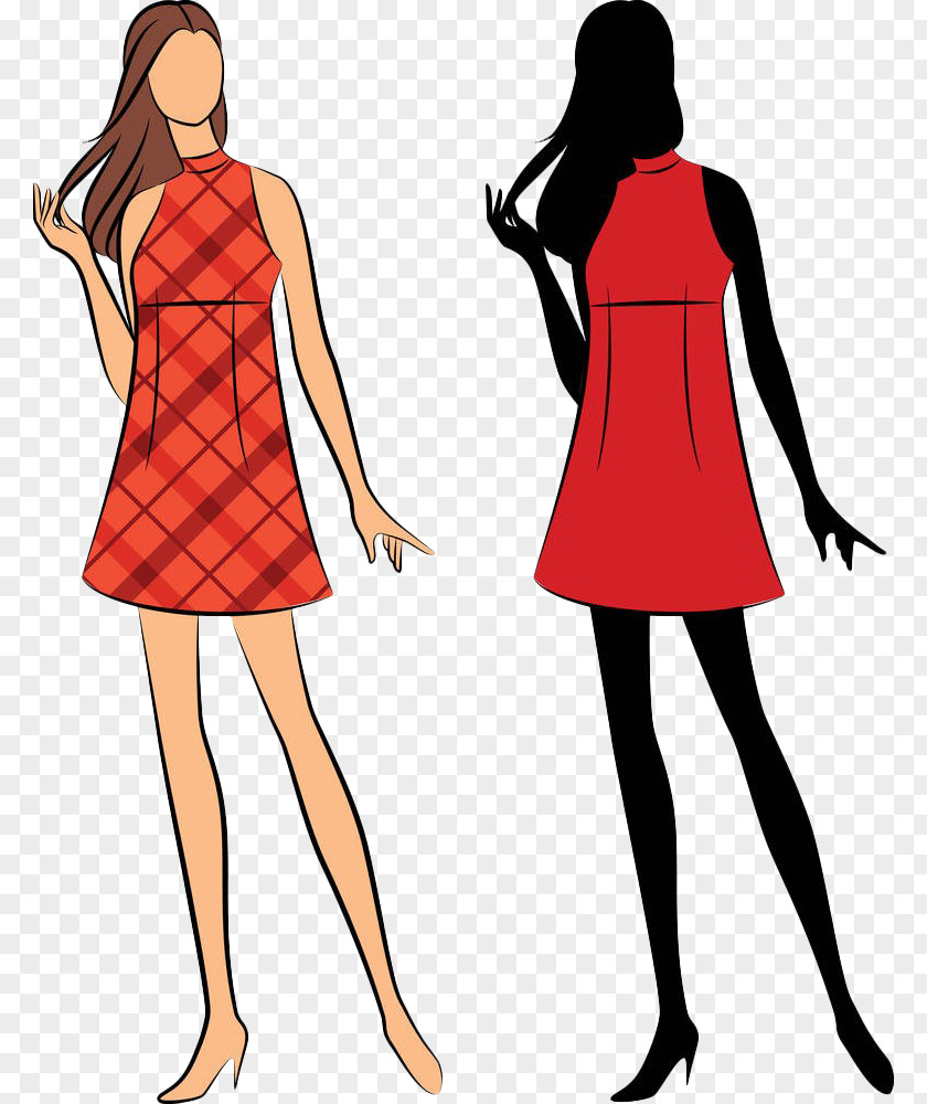 Hand-painted Women's Models Silhouette Royalty-free Photography Illustration PNG