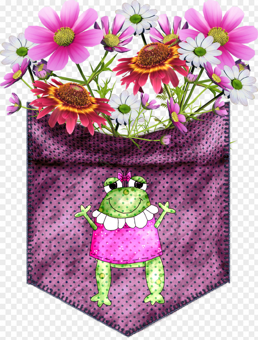 Lilac Flower Frog And Toad Art PNG