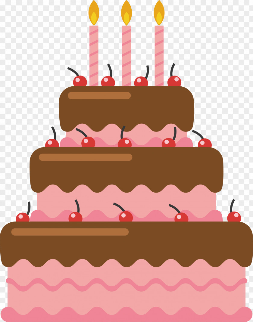 Pink Chocolate Cake Birthday Torte PNG