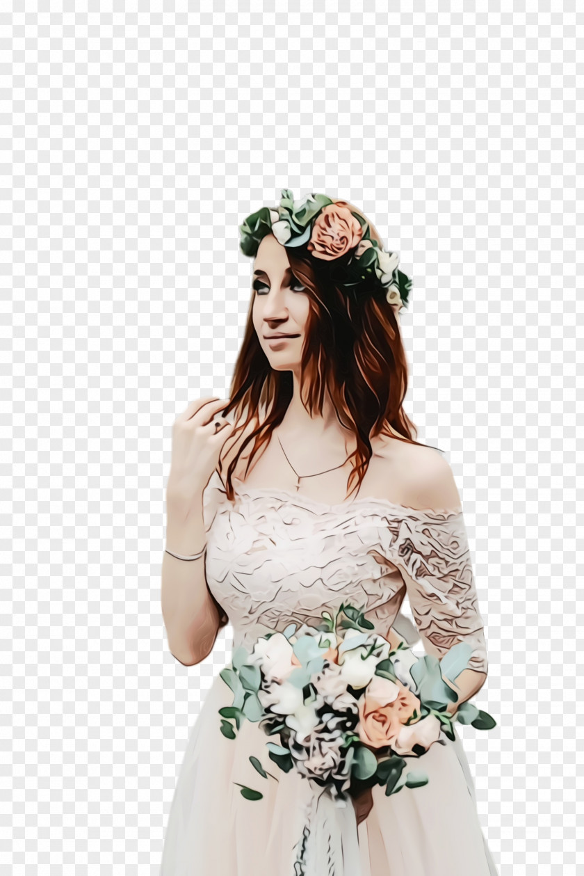 Bouquet Top Bride And Groom PNG