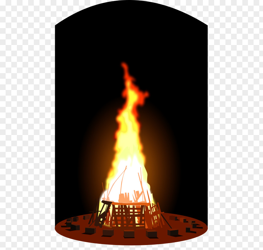 Flame Bonfire Party Clip Art PNG