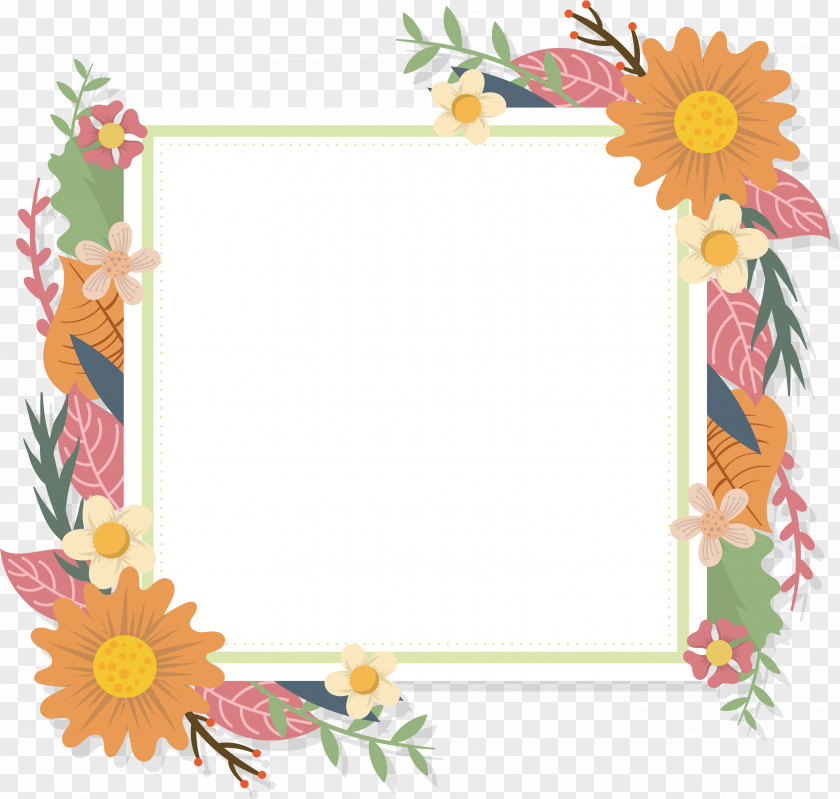 Romantic Flower Title Box Floral Design Euclidean Vector Picture Frames PNG