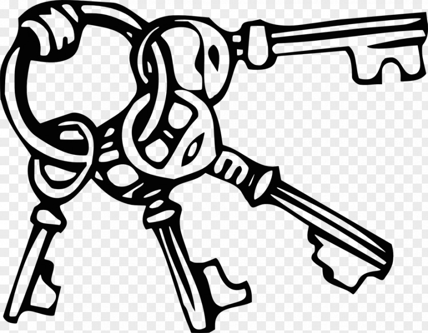 Keysblackandwhite Key Chains Drawing Clip Art PNG