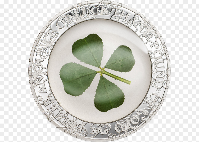 Coin Silver Four-leaf Clover Luck PNG