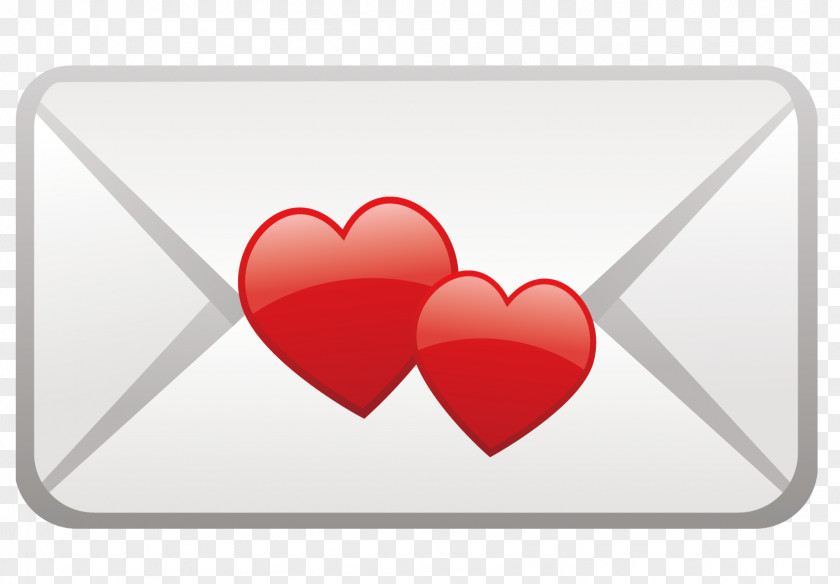 Red Heart-shaped Envelope Heart PNG