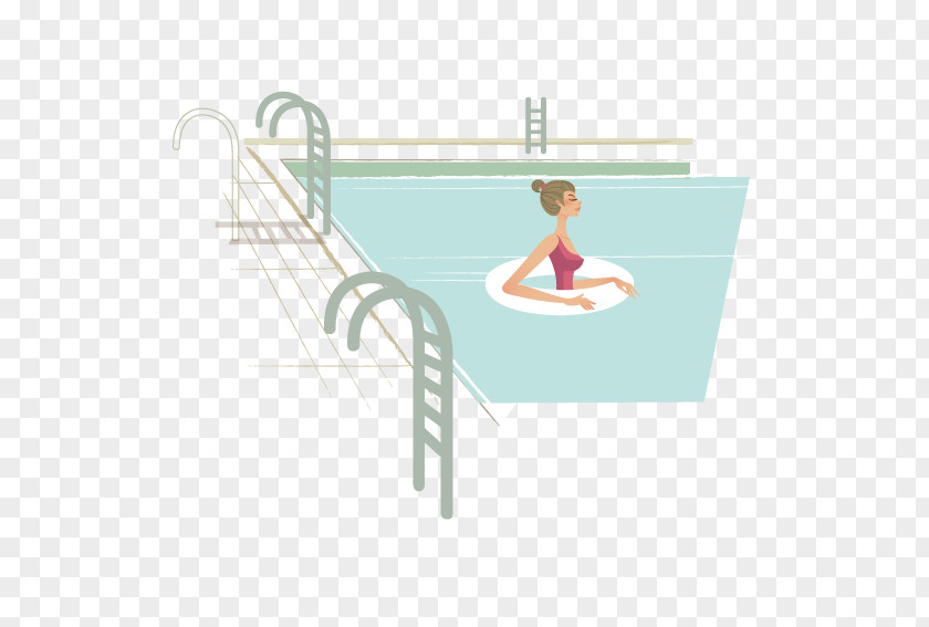 Swimming In The Pool Of Beauty Illustration PNG
