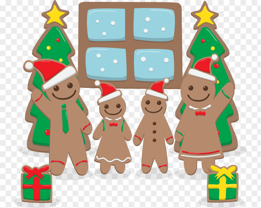 Vector Cartoon Family Christmas Cookies Ginger Snap Gingerbread Man PNG