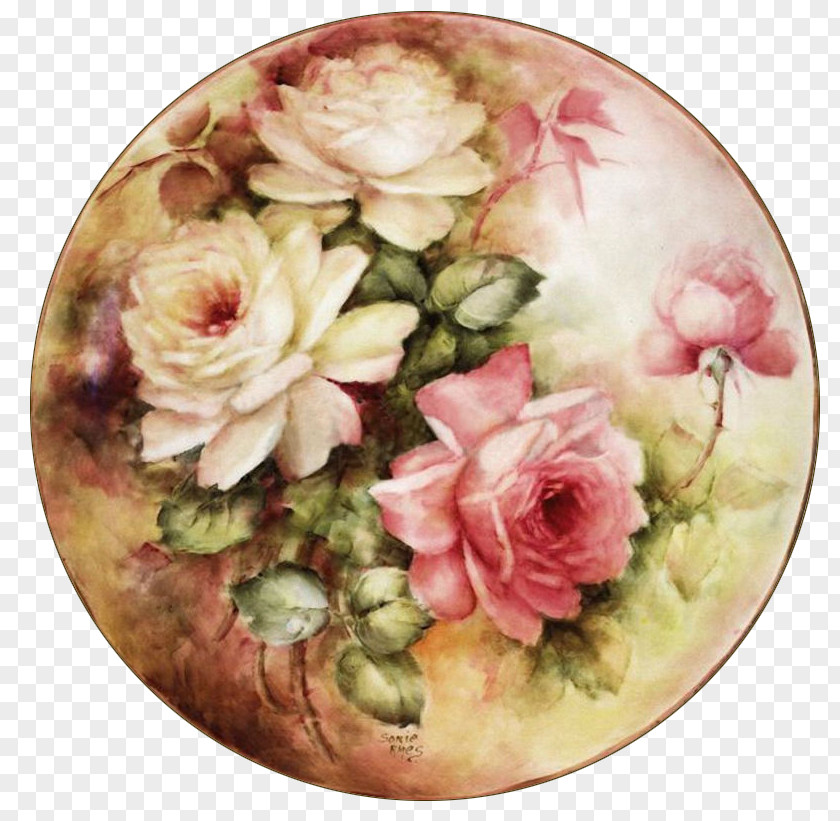 Clock Paper Floral Flower Decoupage PNG