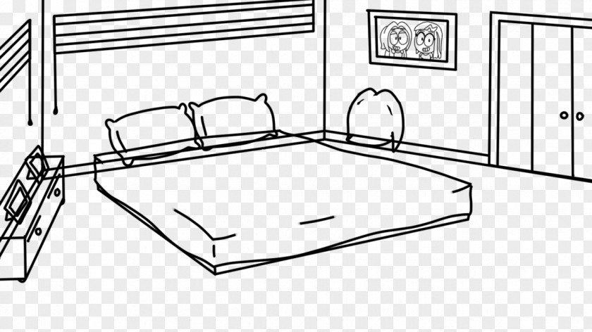 Design Bed Frame White Cartoon PNG