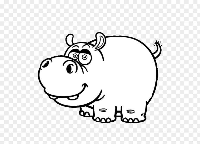 Meng Stay Hippo Hippopotamus Cartoon Drawing Black And White Clip Art PNG