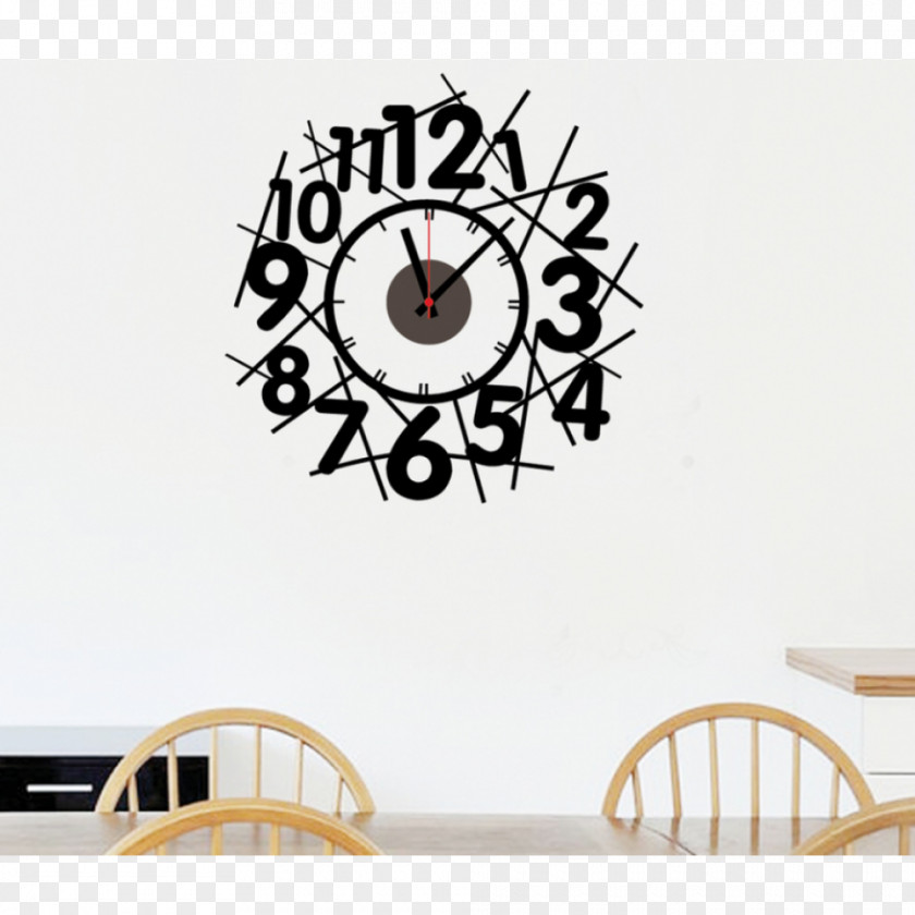 Clock Wall Decal Art Deco Vinyl Group PNG