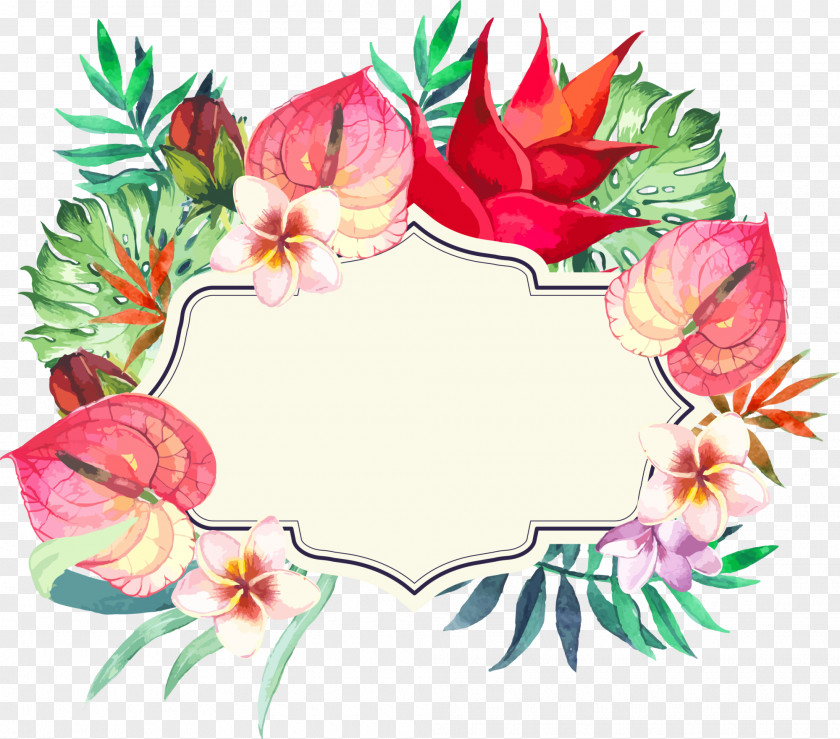 Colorful Flower Frame Clip Art PNG