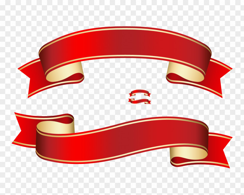 Red Band Paper Ribbon Banner Clip Art PNG