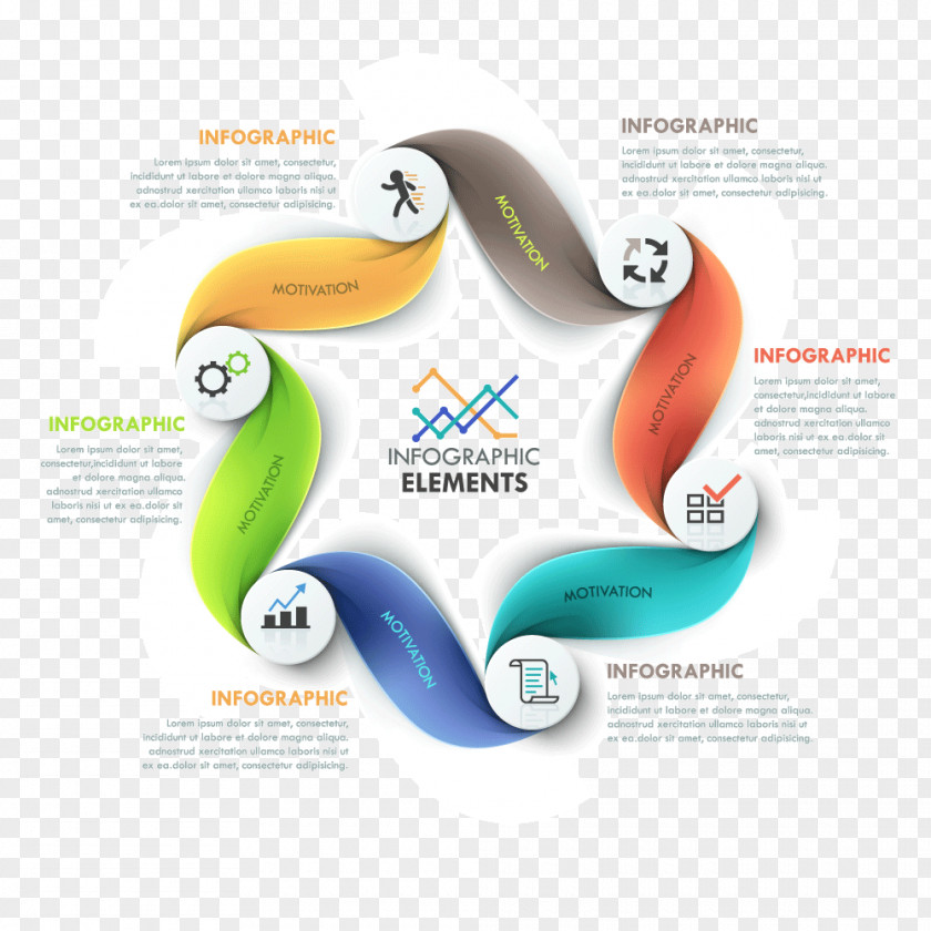 Streamers Curve Category Ppt Element Infographic Chart Diagram Information PNG