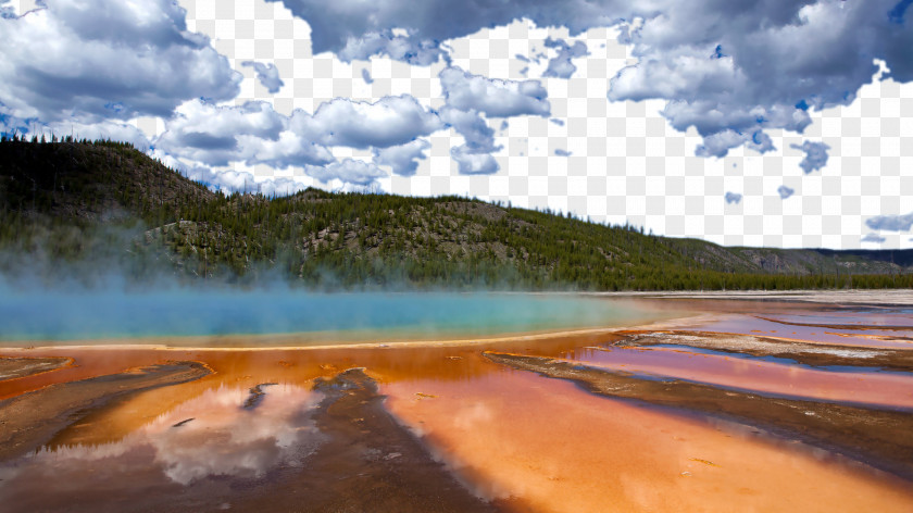 Yellowstone Park Eleven Grand Prismatic Spring Angle Inlet Hot National PNG