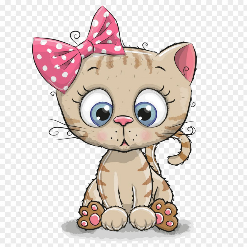 Cat Cartoon Pink Kitten Small To Medium-sized Cats PNG