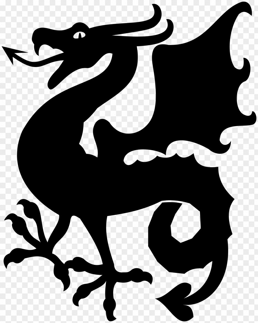 Dragon Silhouette Drawing Clip Art PNG