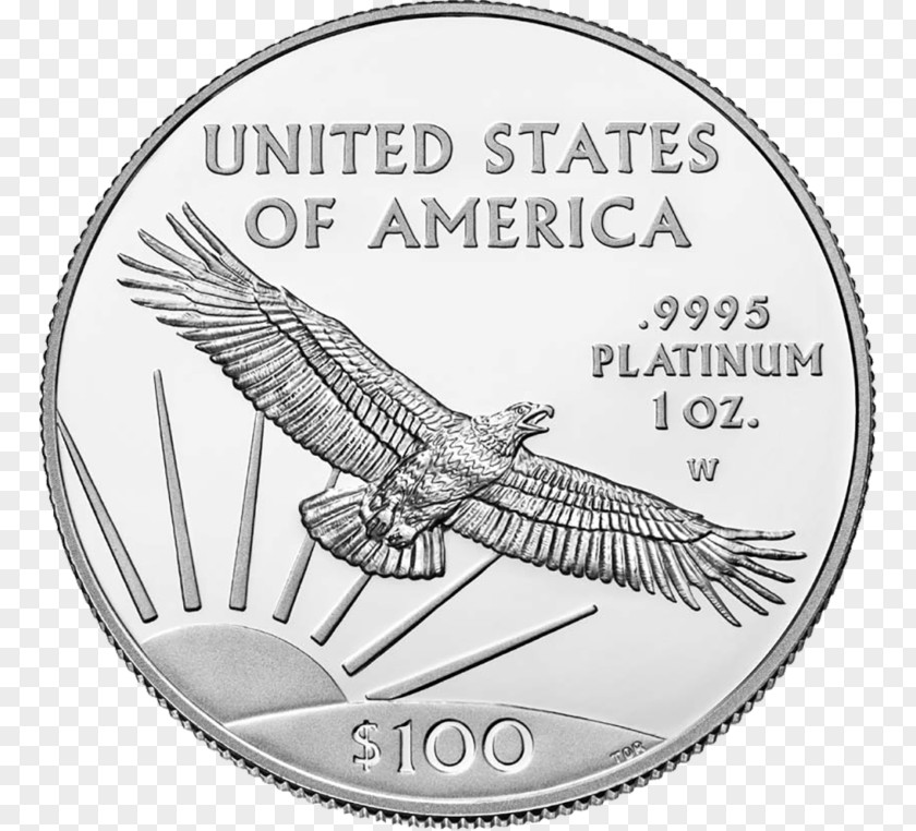 Eagle American Platinum Proof Coinage Coin United States Mint PNG
