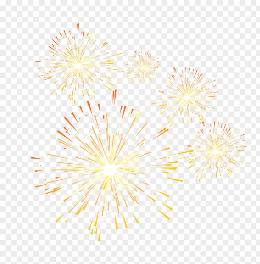 Golden Simple Fireworks Decorative Patterns Petal Pattern PNG