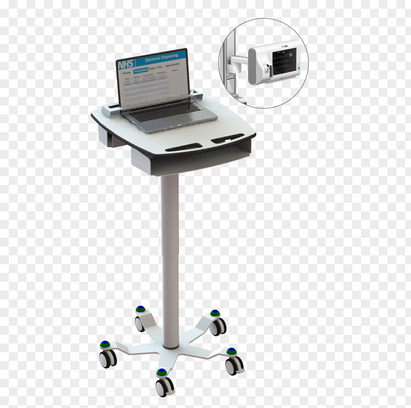 Portable Cart Laptop Computer Health Care Medicine Medical Equipment PNG