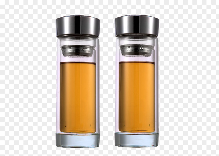 A Thermos Cup Filled With Tea Vacuum Flask Glass PNG