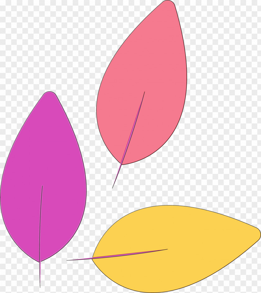 Leaf Angle Line Pink M Petal PNG