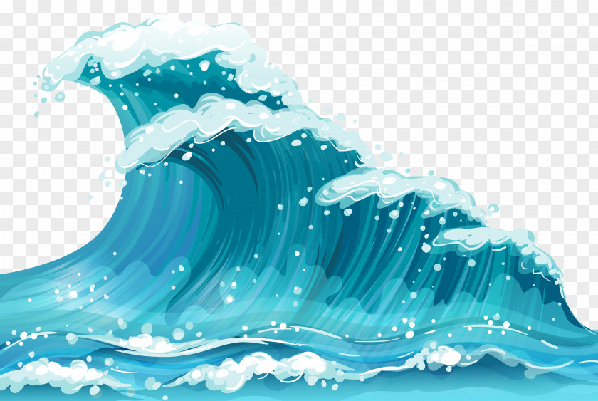 Sea Wave Big Surfing Illustration PNG