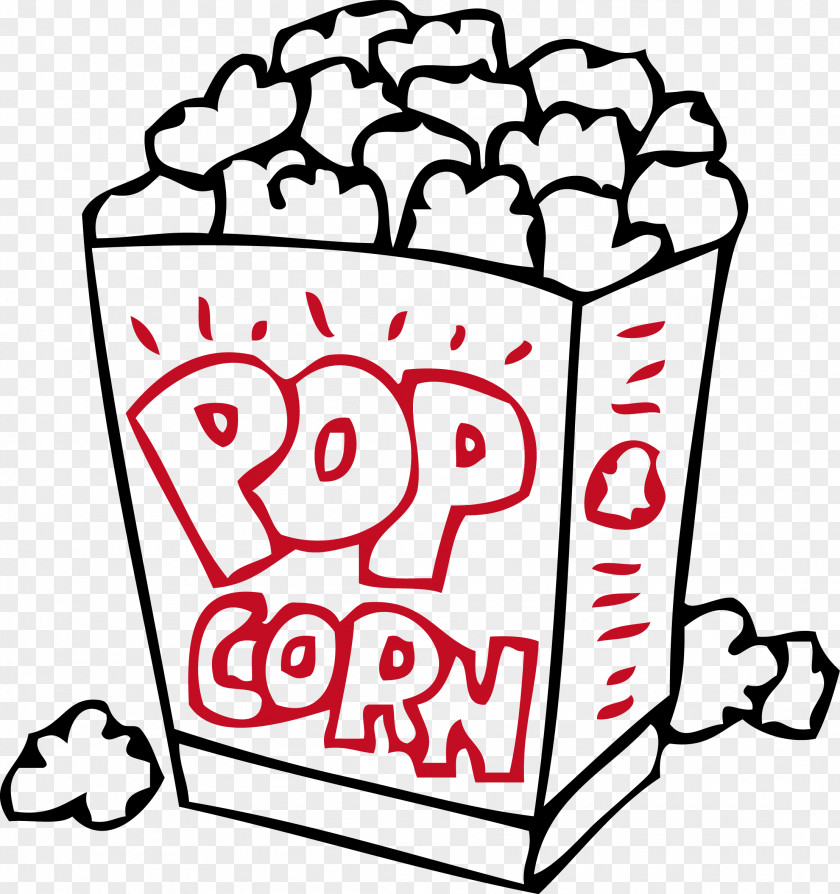 Vector Cartoon Popcorn Caramel Corn Coloring Book Food Child PNG