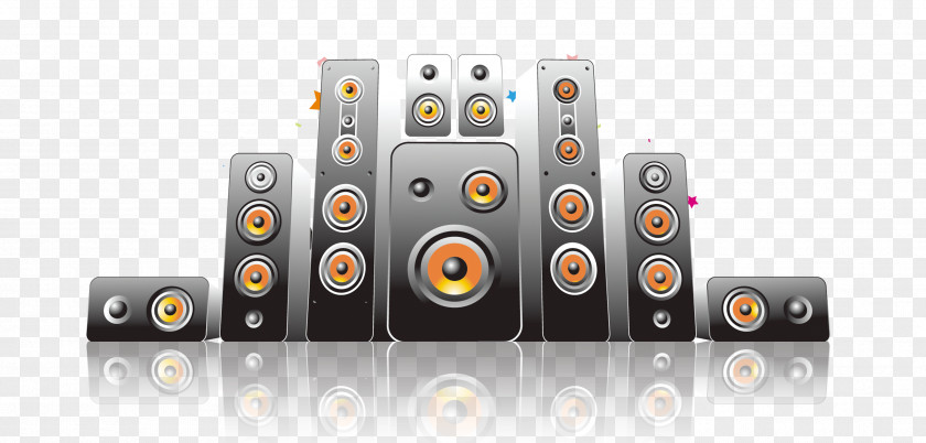 Cartoon Musical Elements Speaker Poster Loudspeaker PNG