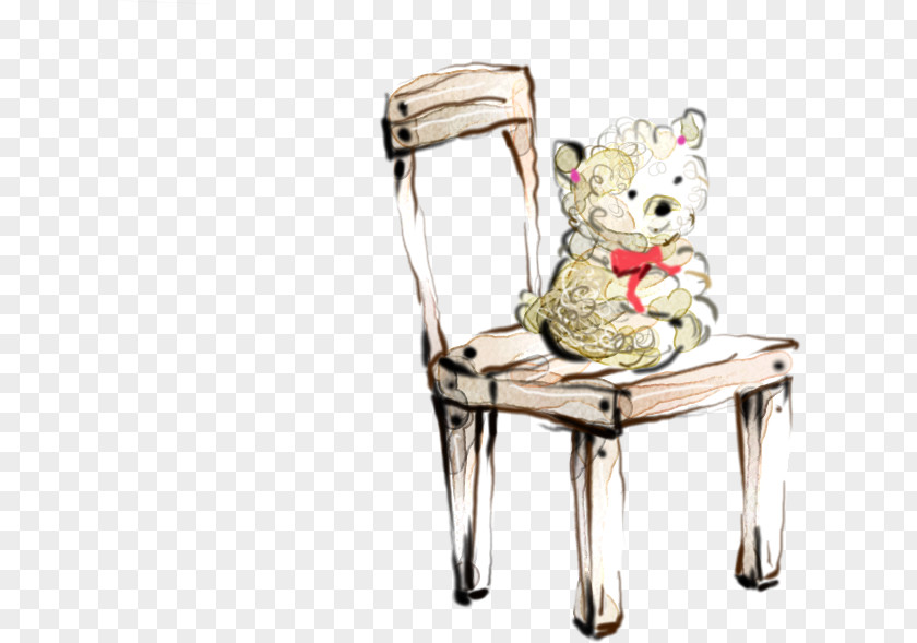 Cartoon Painted Chair Table Furniture Drawing PNG