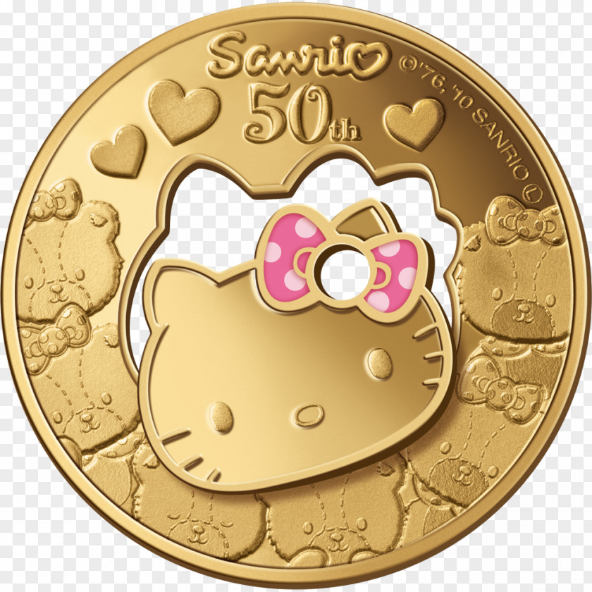 Coin Proof Coinage Hello Kitty Gold Commemorative PNG