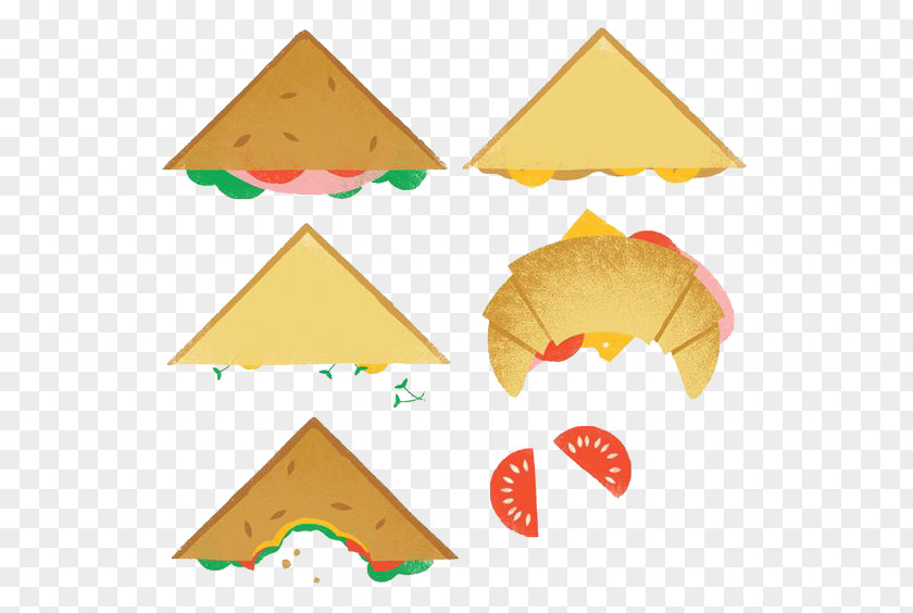 Croissant Sandwich Gyu-Kaku Food Illustration PNG