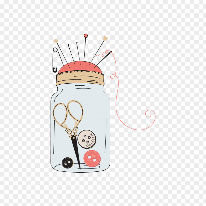Needle Line Bottle Sewing Tool Clip Art PNG