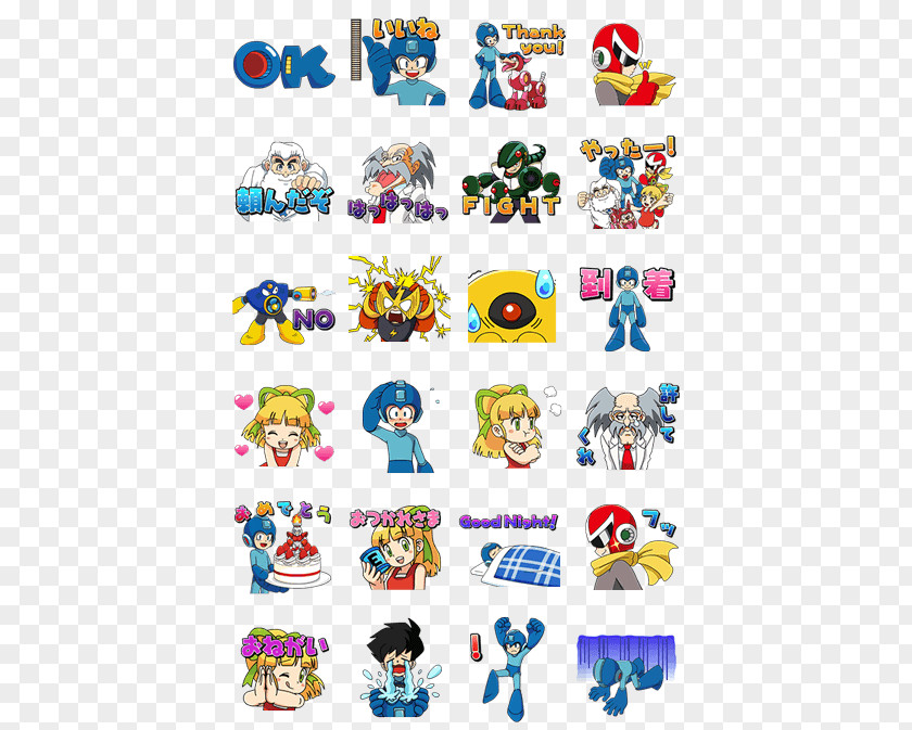 Sticker Cartoon Mega Man 2 LINE Hello Kitty X PNG