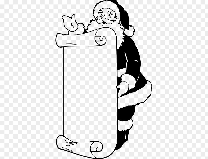 Cartoon Santa Claus Wish List Christmas Clip Art PNG