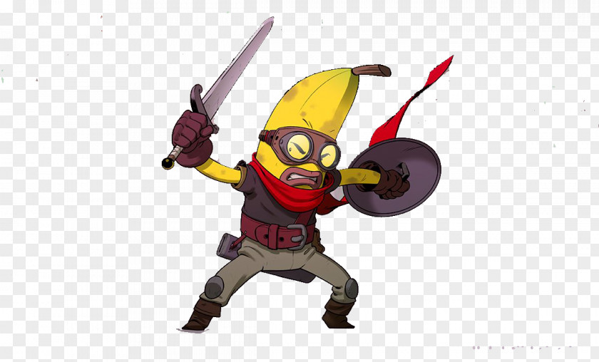 Banana Knight Jump Cartoon PNG