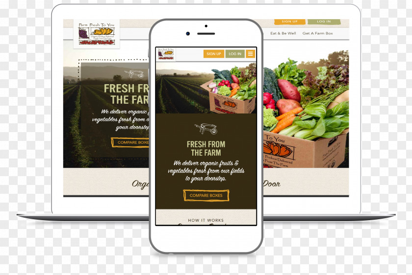 Farm Fresh Smartphone Digital Marketing PNG
