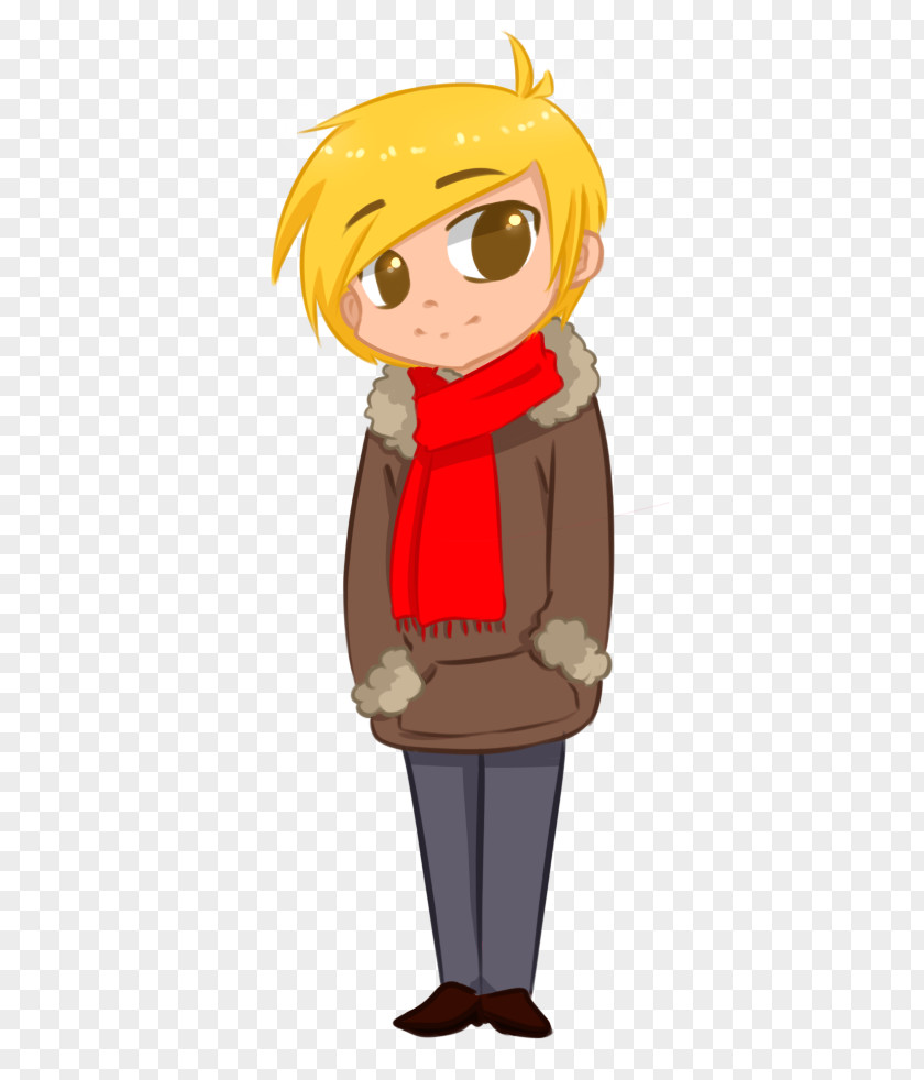 Red Shawl Cartoon Human Hair Color Boy Mascot PNG