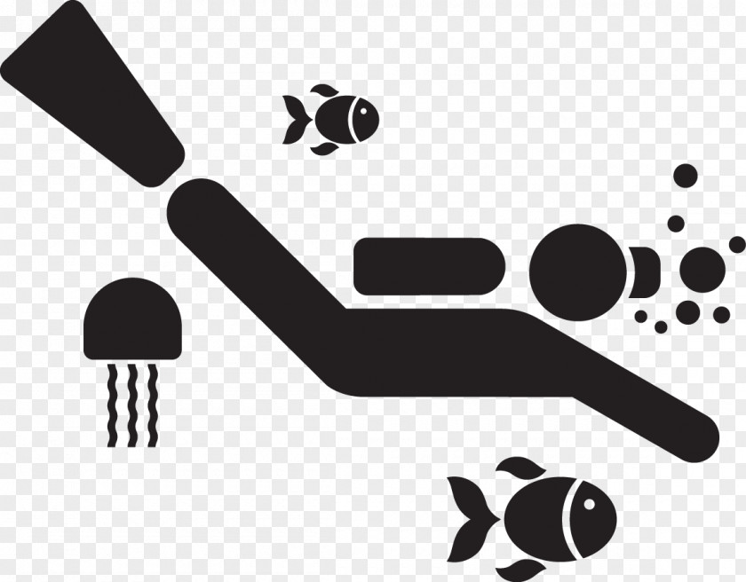 Scuba Underwater Diving & Swimming Fins Set Pictogram PNG