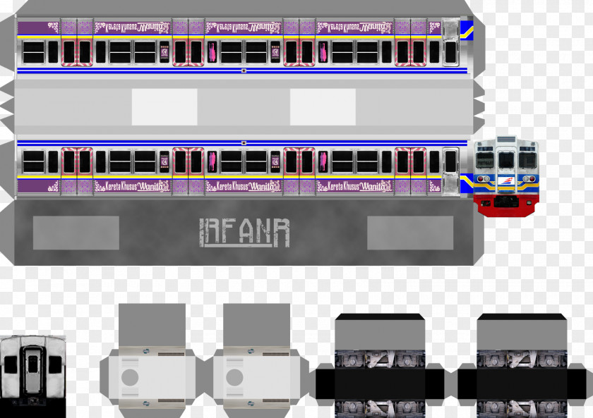 Train Kereta Commuter Indonesia Paper Model 203 Series PNG