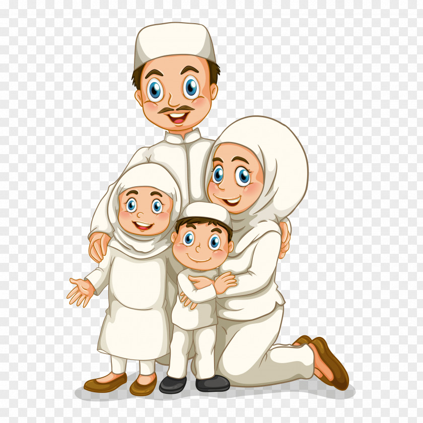 Vector Illustration Of Muslim Family Figures Stock Photography PNG