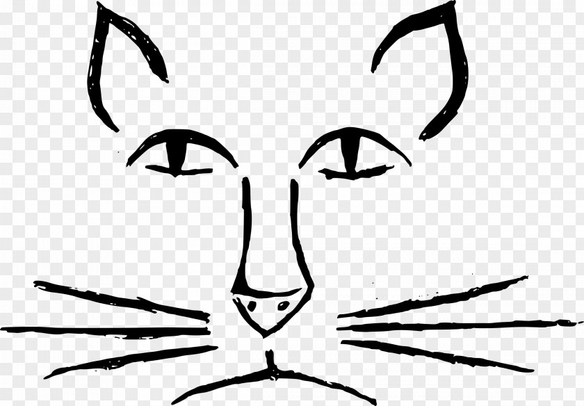 Cat Face Drawing Facial Hair PNG