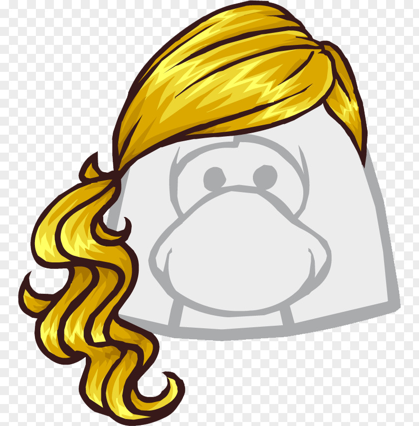 Penguin Club Blond Wig Ponytail PNG