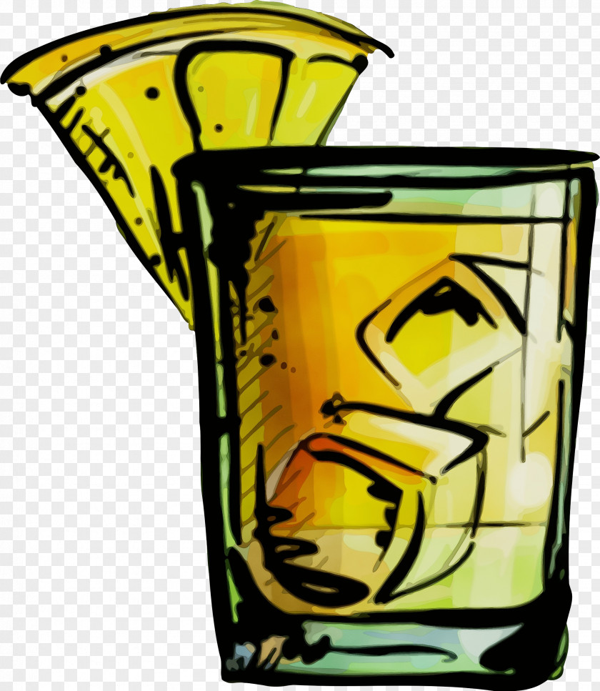 Pint Glass Yellow Font Line PNG