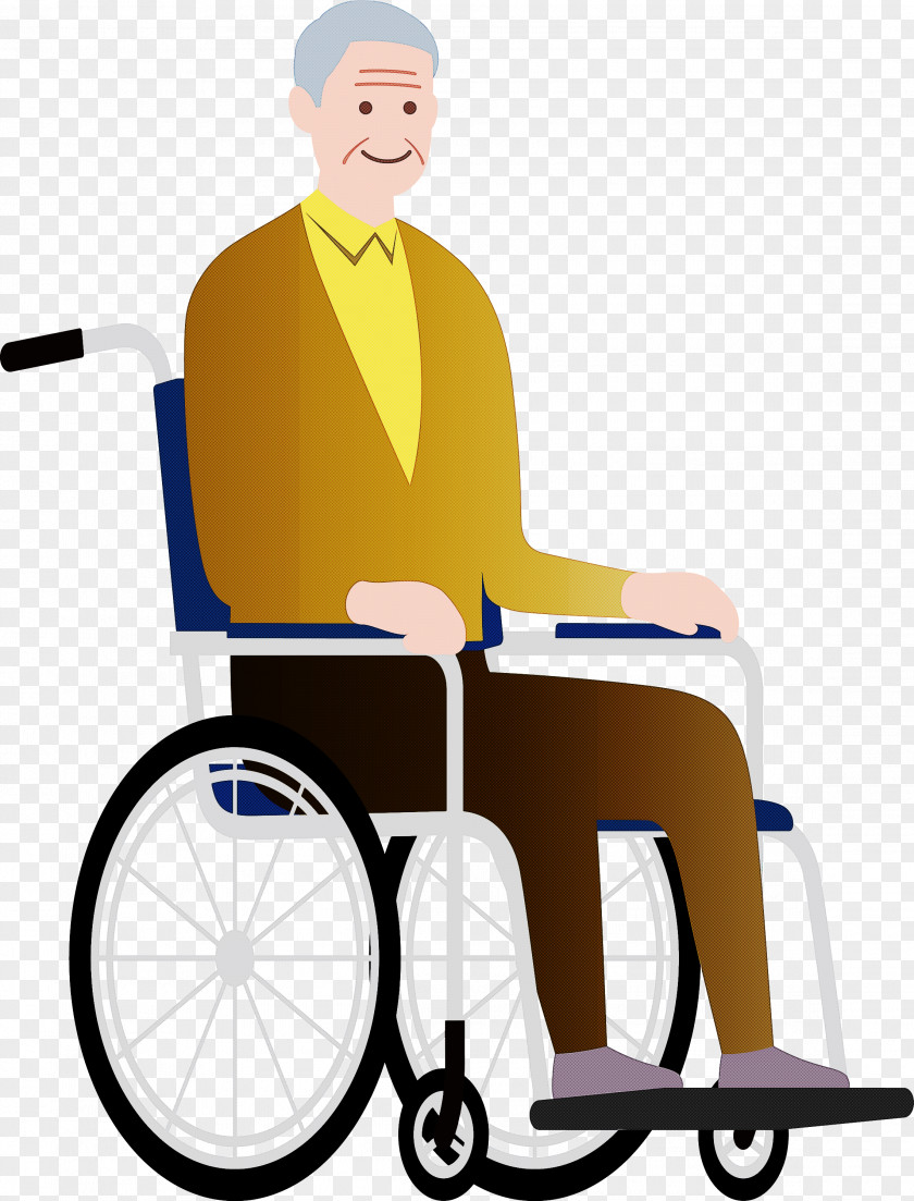 Grandpa Grandfather Wheelchair PNG