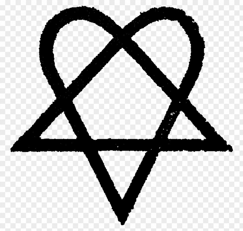 Heartagram HIM Love Metal Music Logo PNG Logo, rock band, heart and triangle logo clipart PNG